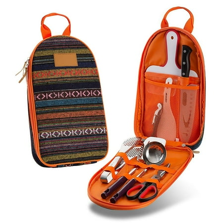 

Camping Kitchen Utensil Set 8 Piece Cooking Utensil with Water Resistant Case for BBQ Camping