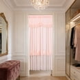 thumbnail image 4 of Surpdew Lace Closet Curtain For Open Closet Boho Macrame Cotton Doorway Curtain Privacy Room Divider Curtain For Bedroom Kitchen Bathroom Wedding Backdrop Wall Hanging Bohemian Decor 1 Panel Pink, 4 of 6