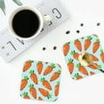 thumbnail image 5 of Kll Square Drink Coasters Set Of 4,Pu Leather Absorbent Coasters Set Decorative Coffee Cup Coasters Housewarming Gift For Home Decor-Cartoon Carrot, 5 of 9