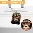 thumbnail image 3 of Monkey Luggage Tag, Travel Tags, Handbag Tag - Square PU Leather 2 Pack with Privacy Cover and Stainless Steel Ring - Suitable for Travel, Backpack, Handbag [Amazon Approved], 3 of 7