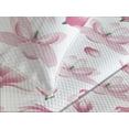 thumbnail image 3 of Ambesonne Magnolia Quilted Coverlet 3 Pcs, Modern Flowers Simple Art, King Size, Magenta Pale Pink White, 3 of 4
