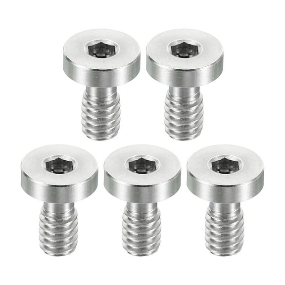 Uxcell 1/4"-20 Thread 16mm Length Camera Quick Release Screw Tripod Screw, Hex Slot Screws, Silver, 5 Pack