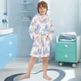 thumbnail image 5 of FORMRS Niños Bathrobe Unisex Hooded Robe Soft Plush Pajamas Sleepwear, Size 7-9T, Pink Skates, 5 of 7