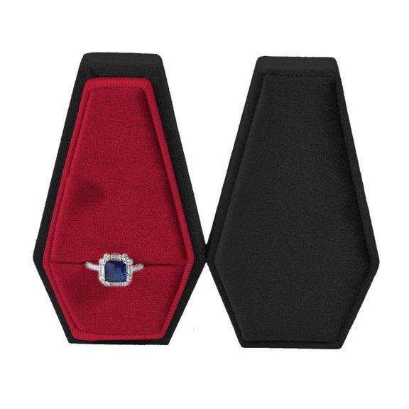 Necvior Luxurious Coffin Jewelry Box Large Velvets Rings Container Gift for Goth Lovers Versatile Jewelry Storage Accessory