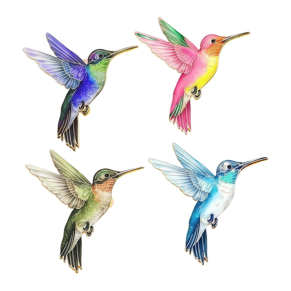 4 Piece Exquisite Hummingbird Shaped Brooch For Women Attach To Shirts Coats