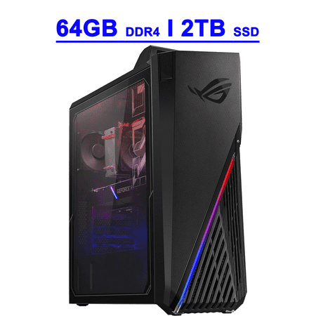 ASUS ROG Strix GA15 Premium Gaming Desktop Computer AMD 8-Core Ryzen 7 5800X 64GB DDR4 2TB SSD GeForce RTX 3080 10GB Graphic Aura Sync RGB Win11 Black