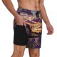 thumbnail image 2 of Balery Starry Night Purple Irises Bañador para hombre, shorts de playa de secado rápido con entrepierna y forro de compresión-Small, 2 of 6