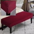 thumbnail image 4 of Bench High Stretch Slipcover Dining Room Bench Seat Cushion with bench Cover Wine, 4 of 9