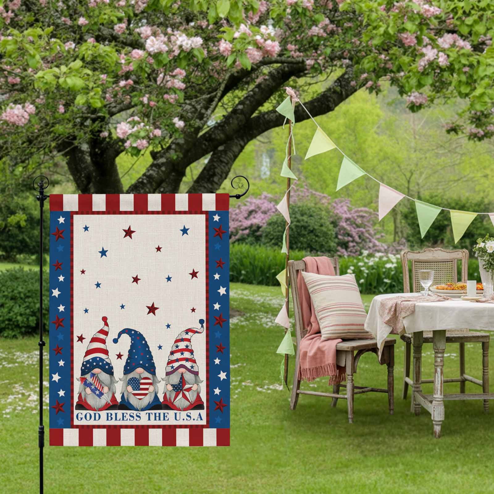 Patriot Pentagram House Flag 28 x 40 Inches, Weather Proof Outdoor Patio Flags Double Sided Small House Decoration for Yard Lawn Outside Home