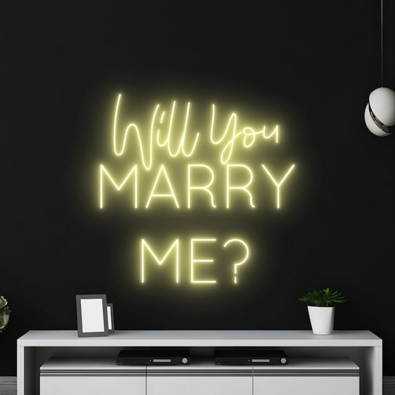 Handmadetneonsign Will You Marry Me Neon Sign, Quote Neon Led Art Decor, Wedding Party Wall Decor
