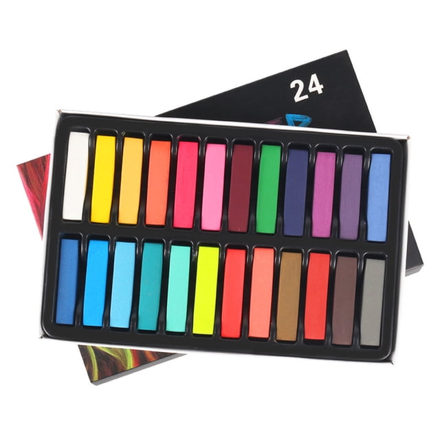 Vogacara Tiza temporal para teñir el cabello, tinte para peinar el cabello, rendimiento de Cosplay, peluquería profesional, salón de barbería Cuidado del cabello 24 colores cortos Vogacara CE014595-04