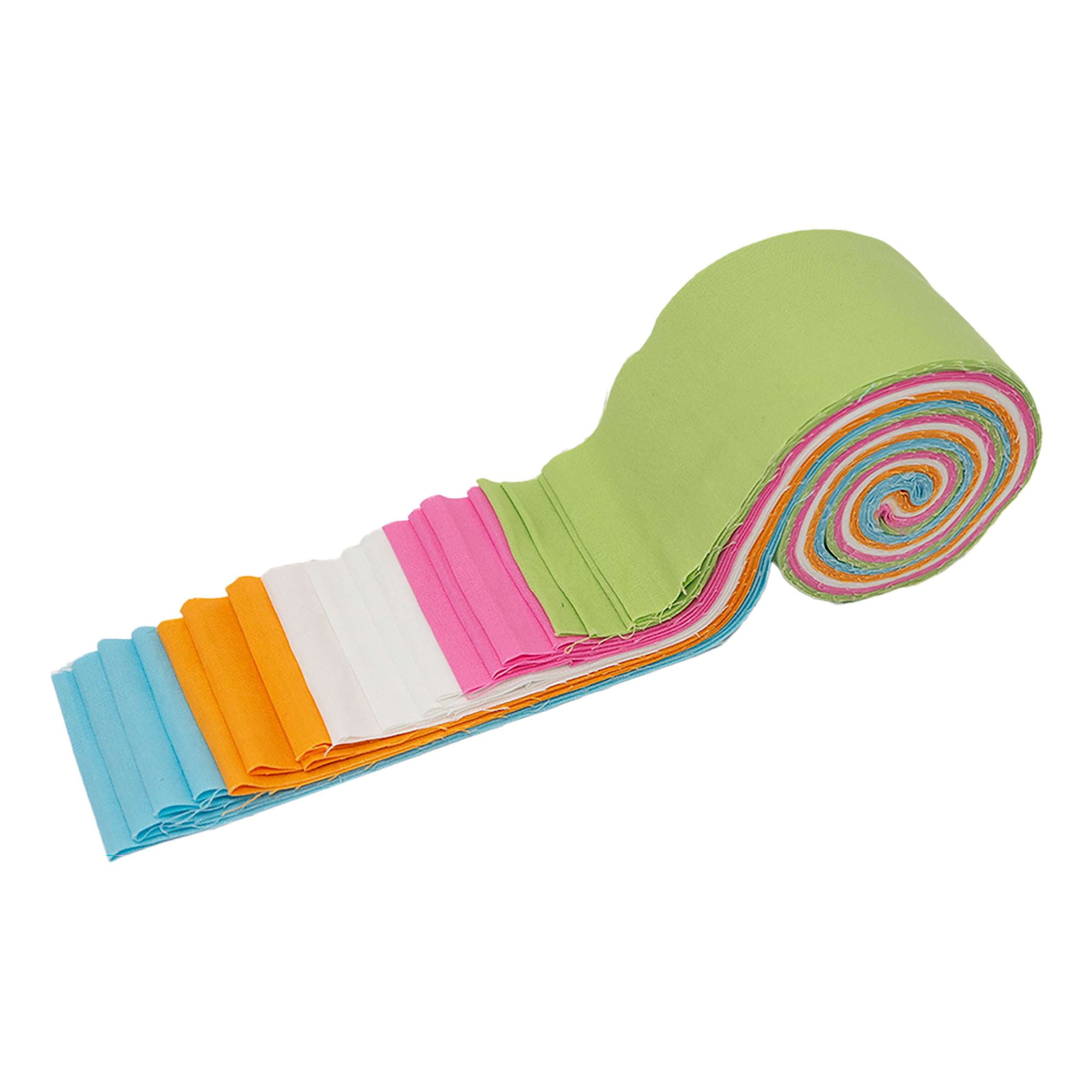Singer Fabric 100% Cotton, Jelly Roll 2.5''X 42'', Pink Green Spring Solid 20 Pieces