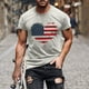 thumbnail image 2 of Mens Casual Manga Corta Botón Abajo Camisetas Estados Unidos Bandera Impresión Cuello Redondo Suéter Camiseta, Poliéster Casual Uso Diario para Hombres, 2 of 5