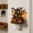thumbnail image 3 of Halloween Tree House Plug In Night Light, Acrylic Ghost Pumpkin Wall Nightlight with Warm Glow, Spooky Decor for Bedroom Hallway Entryway Home, 3 of 6