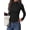 Black, variant on Women's Fall Quarter Zip Long Sleeve Shirts Soft Stretchy Ribbed Knit, Collared Zipper Slim Fitted, Raglan Sleeves Pullover, Dressy Casual Tops, Trendy Going Out Outfits