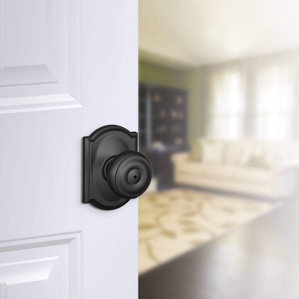 Schlage F40-Geo-Cam-716  Georgian Privacy Door Knob Set - Aged Bronze