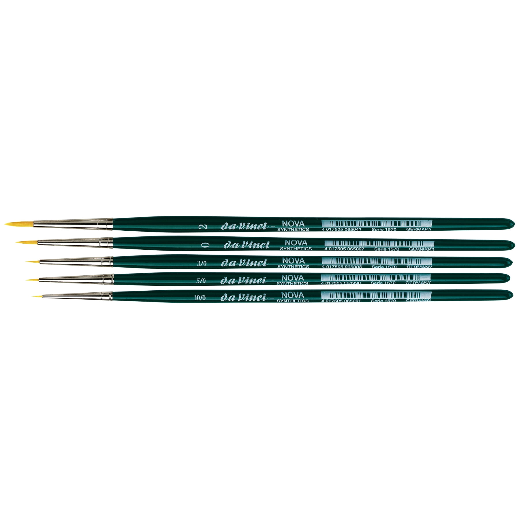 da Vinci NOVA Miniature Brushes, Synthetic, All Paint Types, Round, Assorted, 5 Brush Set