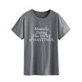 thumbnail image 3 of TWZH Women's Mentally Dating The Duke Of Hastings Letter T-Shirt Short Tee, 3 of 6