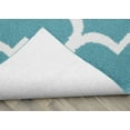 thumbnail image 3 of Garland Rug Quatrefoil Polypropylene Teal/White Indoor Area Rug, 5' x 7', 3 of 5