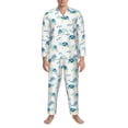 thumbnail image 3 of Naloa Sea Turtle Men’s Pajamas Set - Long Sleeve Button Down Sleep Shirt and Pajama Bottoms Sleepwear Set-Large, 3 of 7