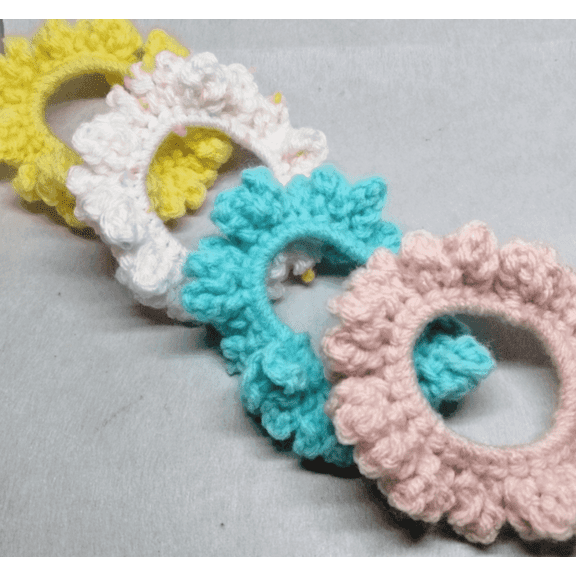 Nylo & Co. Crochet Color Block Hair Scrunchies in Combo #11 - Set of 4