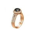 thumbnail image 2 of 14K Rose Gold 2.50 CTW Black Diamond Ring with Diamonds Halo Double Shank Designer, 2 of 2