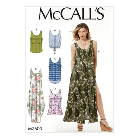McCall's Sewing Pattern Misses' Loose-Fitting Button-Front Tops with Optional