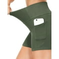 thumbnail image 3 of ValueVibe Athletic Shorts for Women with Pockets High Waist Workout Shorts 2-Pack Tummy Control Yoga Shorts, Black+Army Green XL, 3 of 9