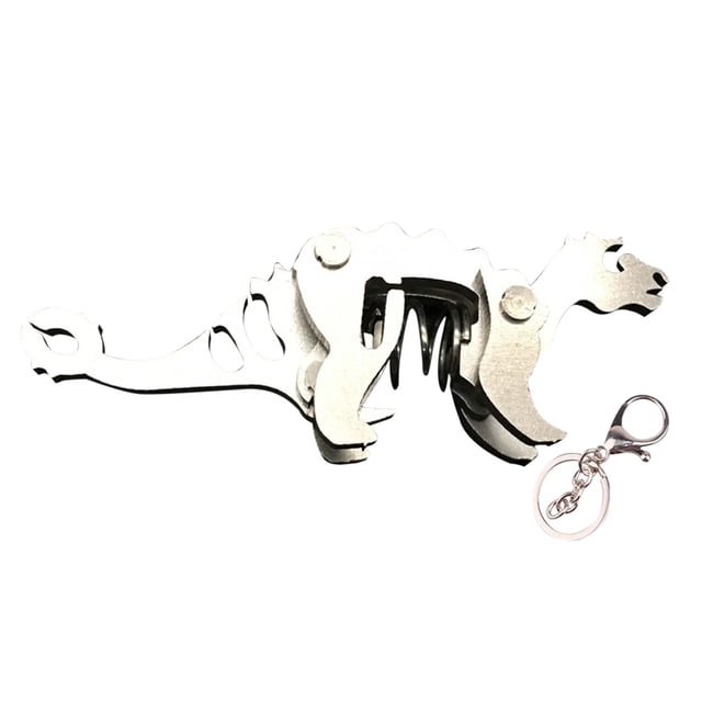 Llavero de dinosaurio mecánico modelo de acero inoxidable de metal tridimensional 3d Wmkox8yii fajkfhkj4663