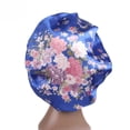 thumbnail image 5 of Gorro de satén para cabello rizado con estampado floral, banda elástica, gorro nocturno antiencrespamiento., 5 of 5