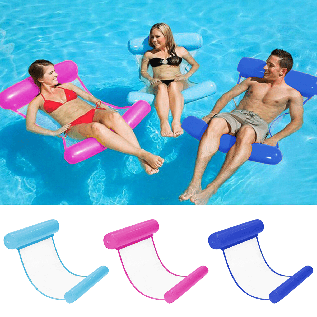 Inflatable Water Hammock Floating Bed Lounge Swimming Pool Adult Beach Float 