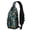 Halloween Skeleton Coffin Teal Pattern, variant on Halloween Skeleton Coffin Teal Pattern Sling Backpack, Casual Day Sling Pack with Earphone Port, Adjustable Strap Gift Ideas for Holiday Birthday Gifts