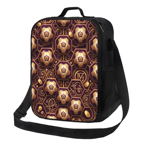 Soccer Ball Insulated Lunch Bag For Women & Men, Reusable Leak-Proof Lunch Box With Cooler Compartment, Lunch Tote For Adults Work Travel Picnic