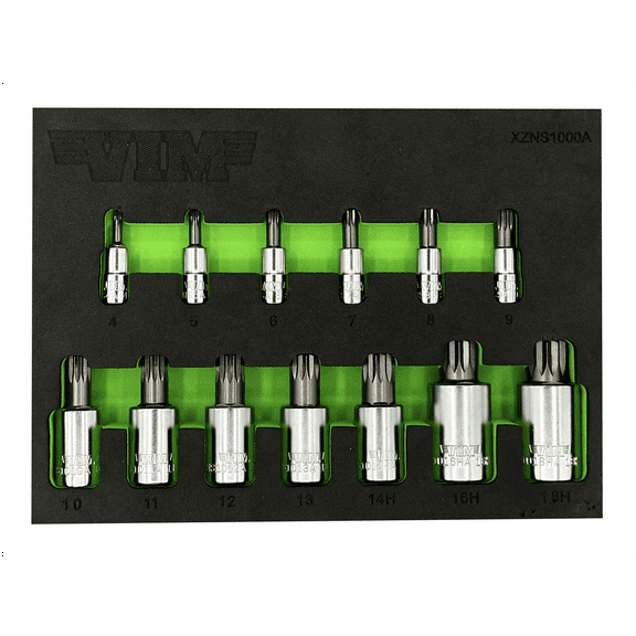 VIM Tools 13 Piece XZN Triple Square Driver Set - S2 Steel