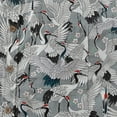 thumbnail image 3 of Men's Hawaiian Shirt Short Sleeve Button-down 100% Cotton Gray Aloha The Feast Of Cranes, 3 of 8
