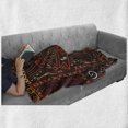 thumbnail image 6 of Prehistoric Soft Flannel Fleece Blanket, Aboriginal Style Patterns Tribal Motifs Objects Collage of Cave Pictures, Cozy Plush for Indoor and Outdoor Use, 70" x 90", Orange and Black, by Ambesonne, 6 of 6