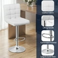 thumbnail image 5 of ZenSports Set of 2 Height Adjustable Swivel Bar Stool PU Leather Kitchen Counter Stool W/Back, White, 5 of 8