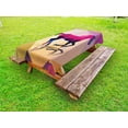 thumbnail image 1 of Geometric Outdoor Tablecloth, Shaded Geometric Abstract Horse Animal Pattern Indie Novelty Symbol Print, Decorative Washable Fabric Picnic Table Cloth, 58 X 84 Inches,Cream Pink Purple, by Ambesonne, 1 of 2