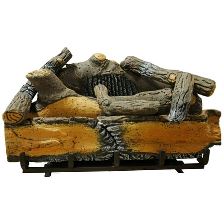 Cedar Ridge Hearth 24” Decorative Realistic Fireplace Ceramic Wood Log Set - Model