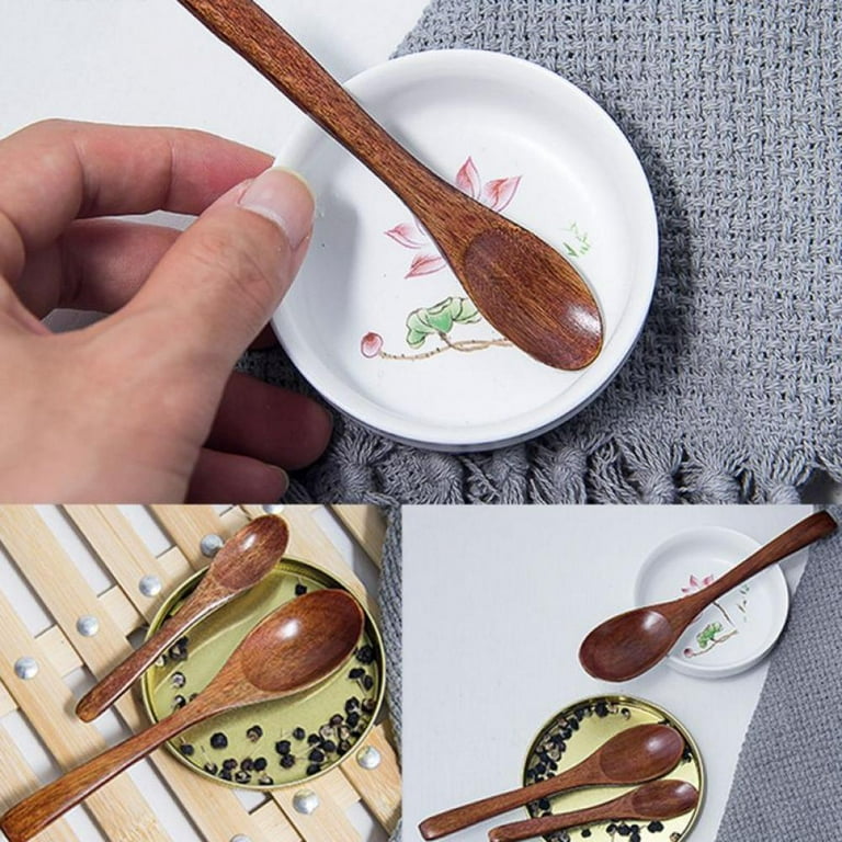 Small Wooden Spoons, Wooden Teaspoon Sevensun Small Teaspoons Serving  Wooden Utensils For Cooking Small Condiments Spoon, Mini Wooden Honey Spoon  For Daily Use, 4pc 