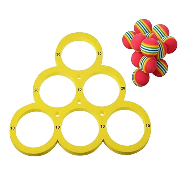 LEEYNEER Fun Toss Game Set with Colorful Balls and Scoring Rings for Indoor and Outdoor Family Activities Durable Design