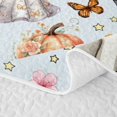 thumbnail image 5 of Manfei Autumn Pumpkin Pattern Bed Spread Queen,Cartoon Ghost Halloween Theme Queen Coverlet Set,3pcs,1 Quilt and 2 Pillowcases, 5 of 7