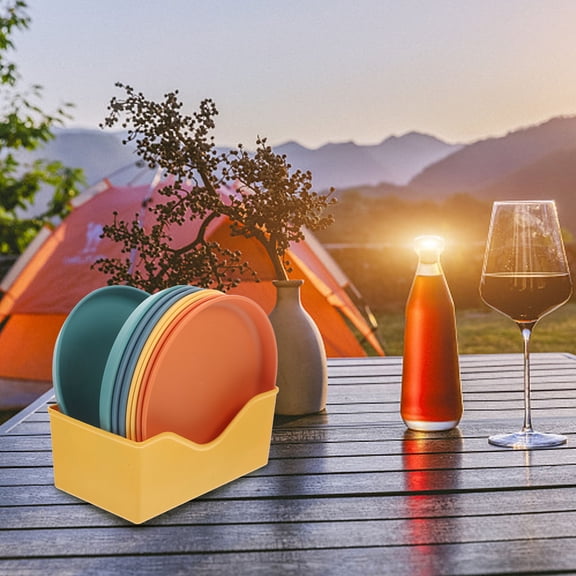 LEORX 1Set Outdoor Bbq Serving Plate Assorted Color Snack Dessert Dish for Home Use