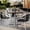 Dark Brown/Silver Base, variant on Flash Furniture 36" Square Indoor Outdoor Tabletop in Gray Faux Concrete with TopGuard HPL Technology and 30" x 30" Silver Cast Iron X Table Base