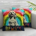 thumbnail image 3 of Dope Dog White Silohouette Sunset Quee Elizabeth Pocket Beag Throw Pillow, , Multicolor, 3 of 5