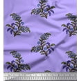 thumbnail image 1 of Soimoi Moss Georgette Fabric Leaves & Floral Block Print Fabric by The Yard 42 Inch Wide, 1 of 3
