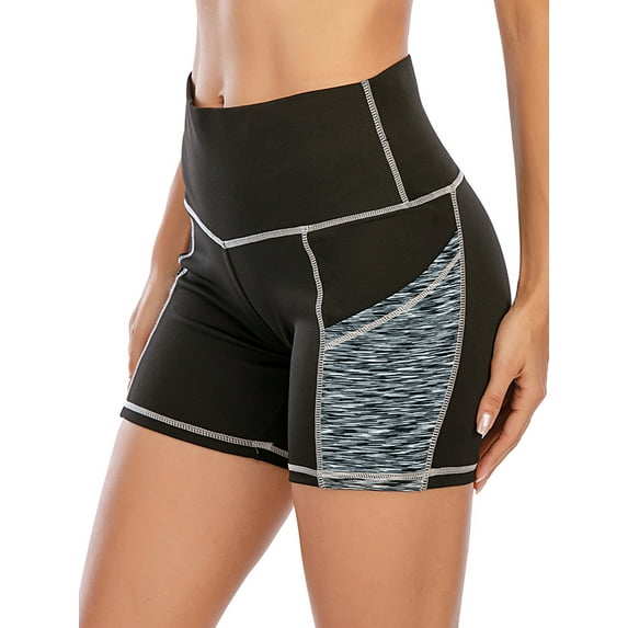 YouLoveIt Tummy Control Yoga Shorts for Women Athletic Running Yoga Shorts Mini Hot Pants Sport Leggings Butt Lifting Yoga Shorts Textured Ruched Running Shorts, 1/2 pack