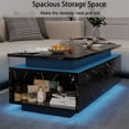 thumbnail image 4 of Yeahumalia Modern LED Coffee Table with Wireless Charging and Bluetooth Speaker, Black, 4 of 8