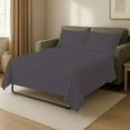 thumbnail image 2 of 4 Piece Sleeper Sofa Bed Sheet Set 100% Egyptian Cotton 800 Thread Count Queen XL Size Sleeper Sofa (60" x 80") Inch Fits Mattresses Up to 5" Drop - Dark Grey Stripe, 2 of 7