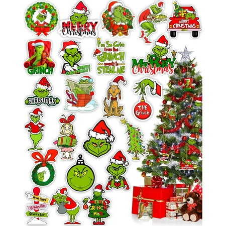 Grinch Decoration! MIARHB 24PCS/48PCS Christmas Tree Ornaments Decorations - Xmas Hanging Ornaments Decorative, Merchandise Gift Ideas Holiday Decor Indoors Home House Decorations